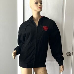 Spitfire Black Bomber Jacket with Red Emblem